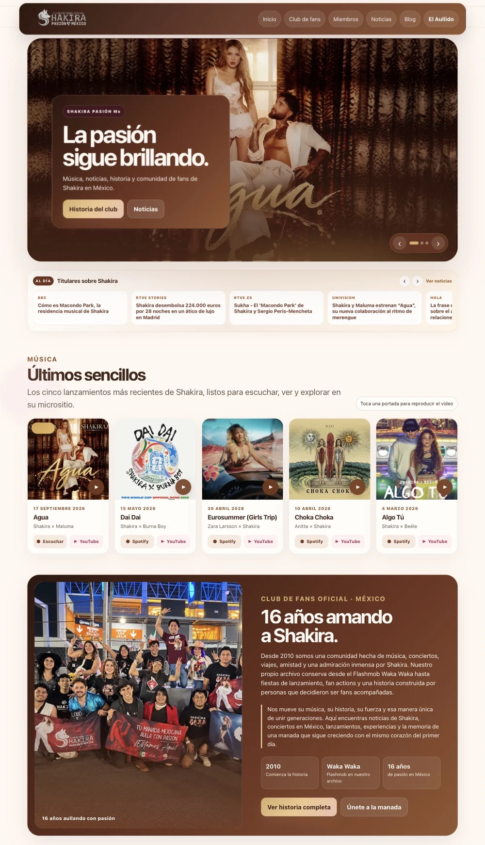 Captura real de ShakiraPasión